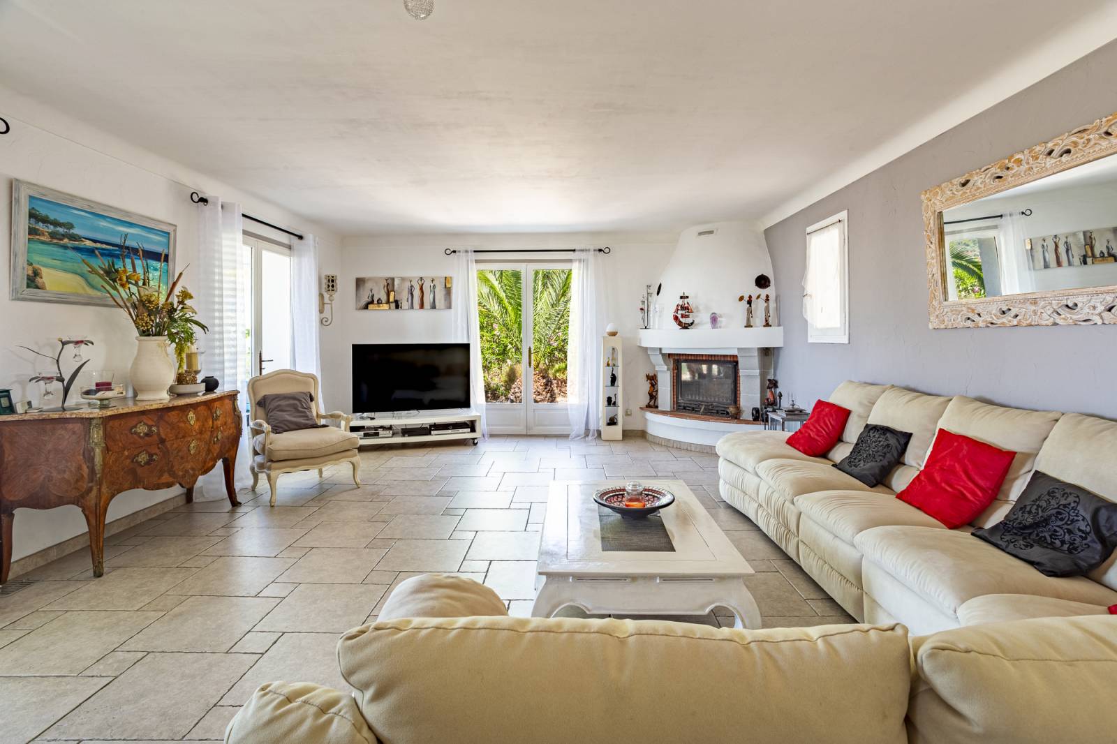 Séjour vue panoramique villa prestige Cavalière Var