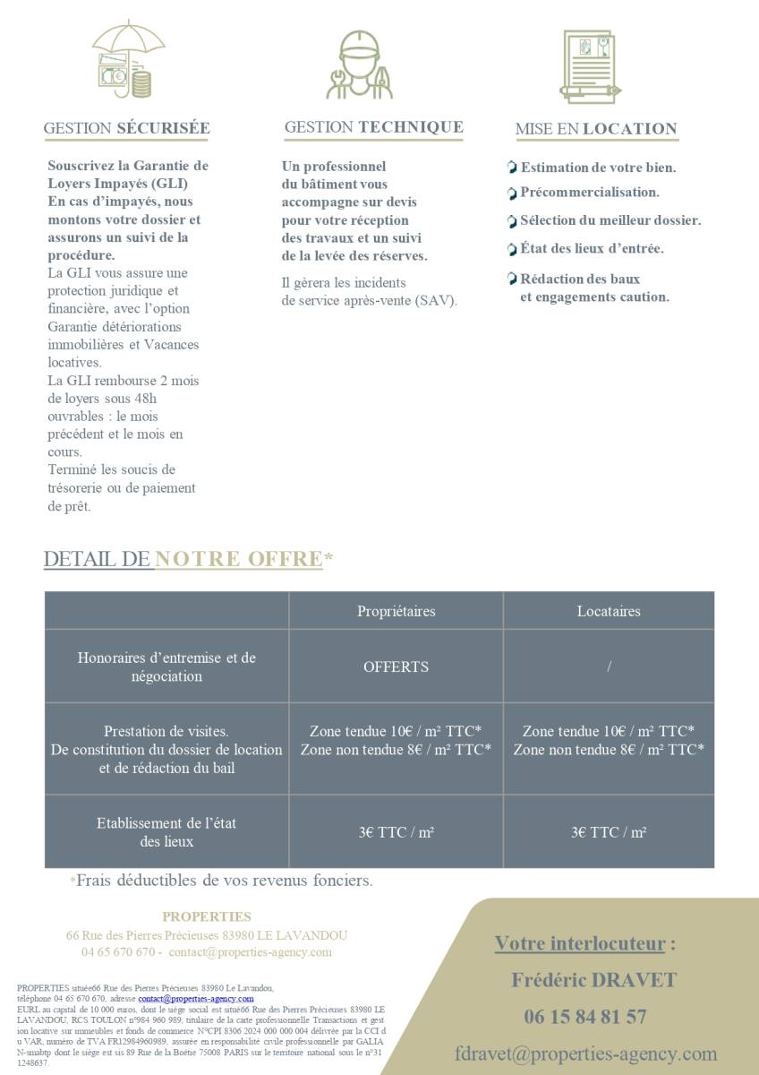 A LOUER MAISONS ET APPARTEMENT SUR LE LAVANDOU ET LES ALENTOURS