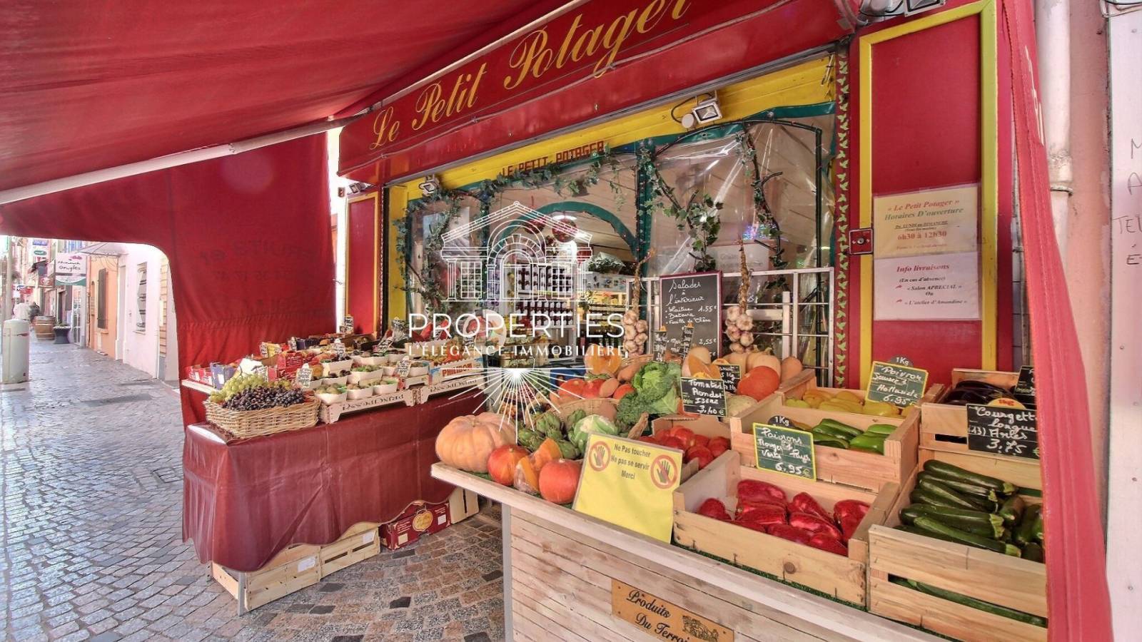 À vendre, fonds de commerce primeur et épicerie fine à La Crau (83), emplacement premium en plein centre-ville